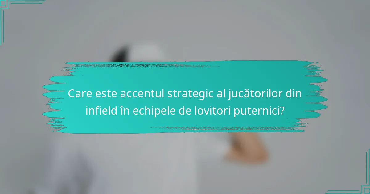 Care este accentul strategic al jucătorilor din infield în echipele de lovitori puternici?