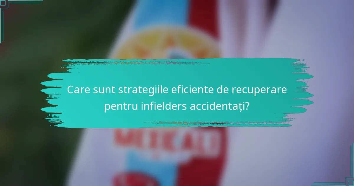 Care sunt strategiile eficiente de recuperare pentru infielders accidentați?