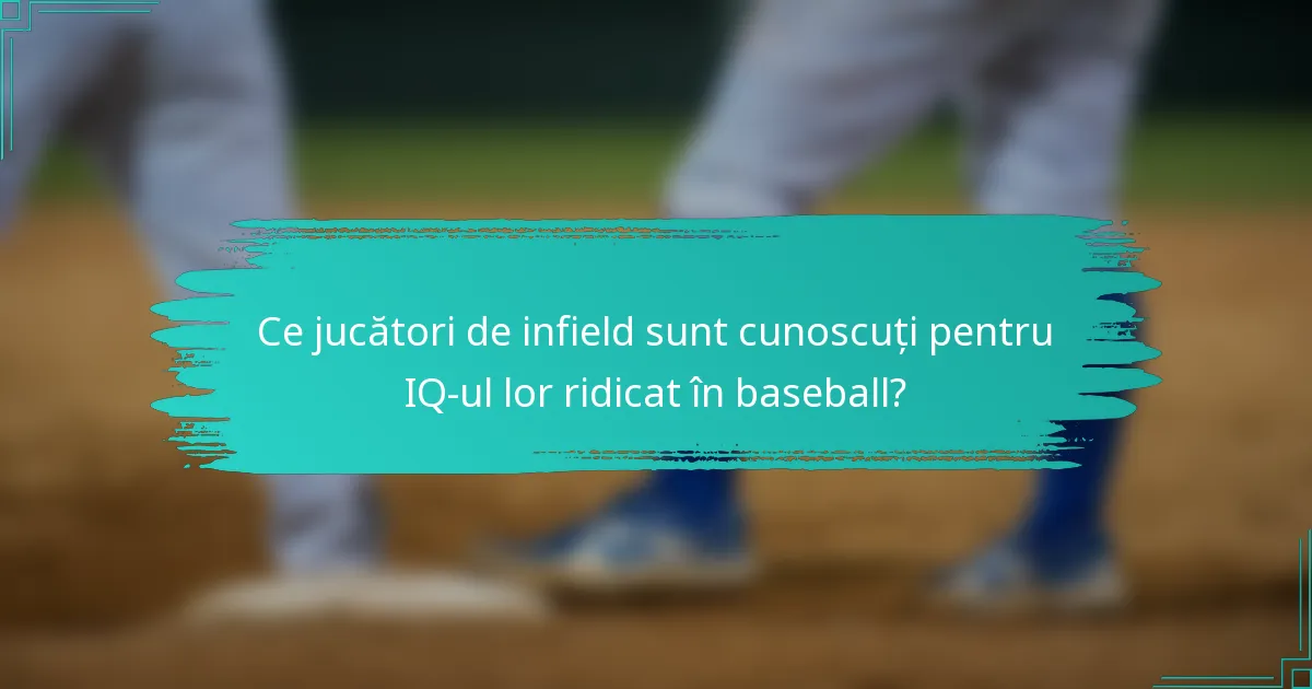 Ce jucători de infield sunt cunoscuți pentru IQ-ul lor ridicat în baseball?