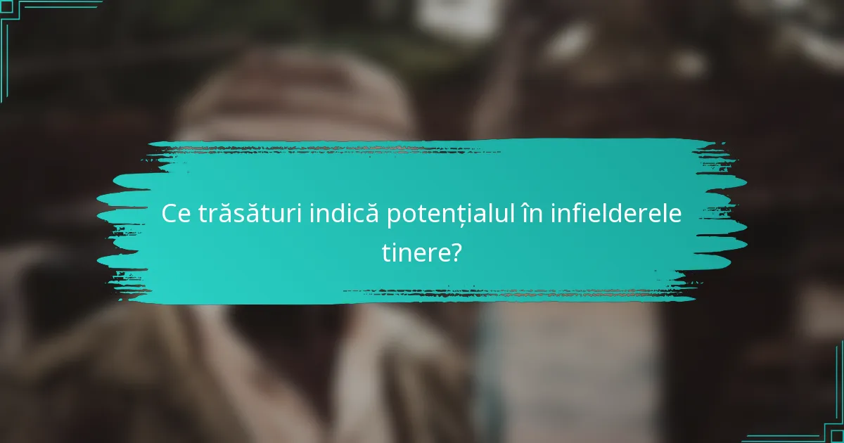 Ce trăsături indică potențialul în infielderele tinere?