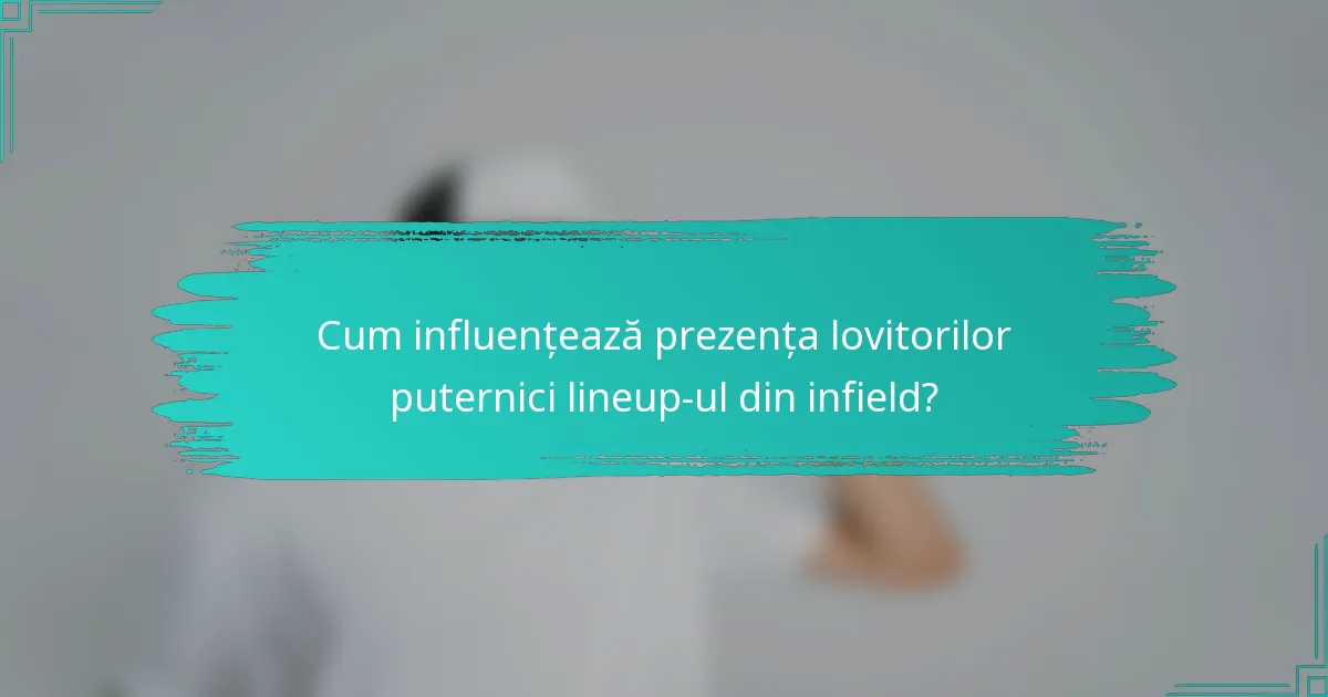Cum influențează prezența lovitorilor puternici lineup-ul din infield?