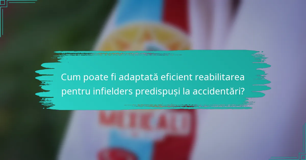 Cum poate fi adaptată eficient reabilitarea pentru infielders predispuși la accidentări?